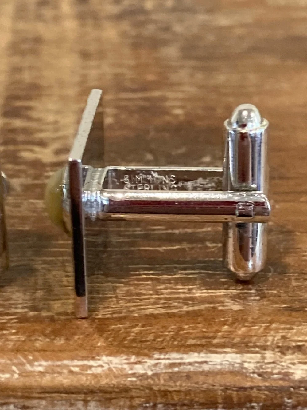Simmons Sterling Silver Cufflinks Tigers Eye Vintage Square Western Style - Picture 7 of 16